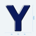 Plastická 3D nálepka - veľké písmeno Y