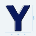 Plastick 3D nlepka - vek psmeno Y