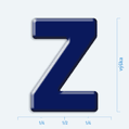 Plastická 3D nálepka- veľké písmeno Z