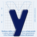 Plastická 3D nálepka - malé písmeno Y