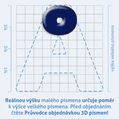 Plastick 3D nlepka- (znak) krok nad psmenom